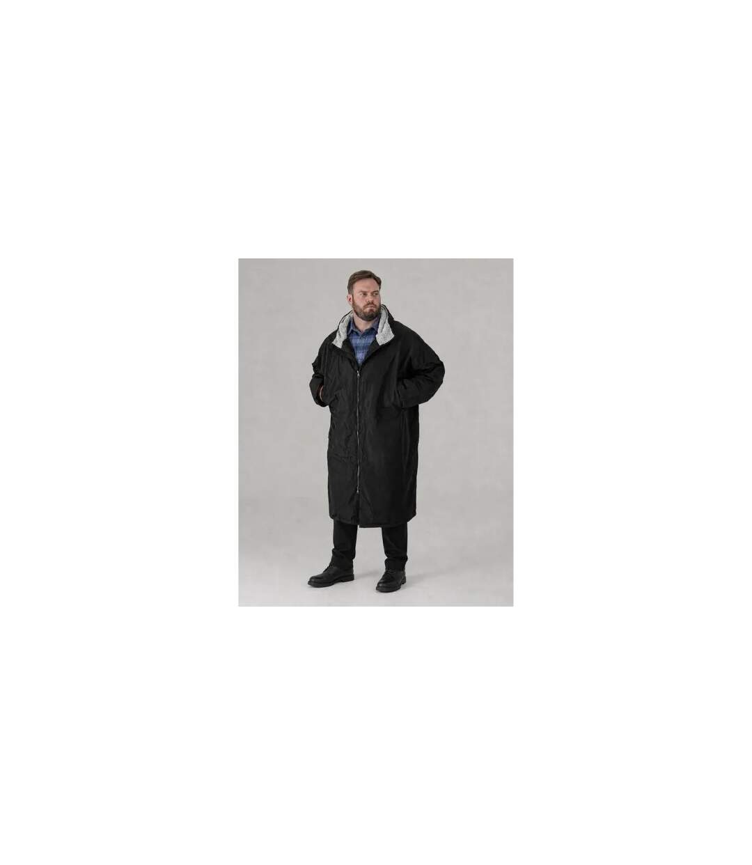 Mens Webber D555 Sherpa Lined Changing Robe Black Duke-1