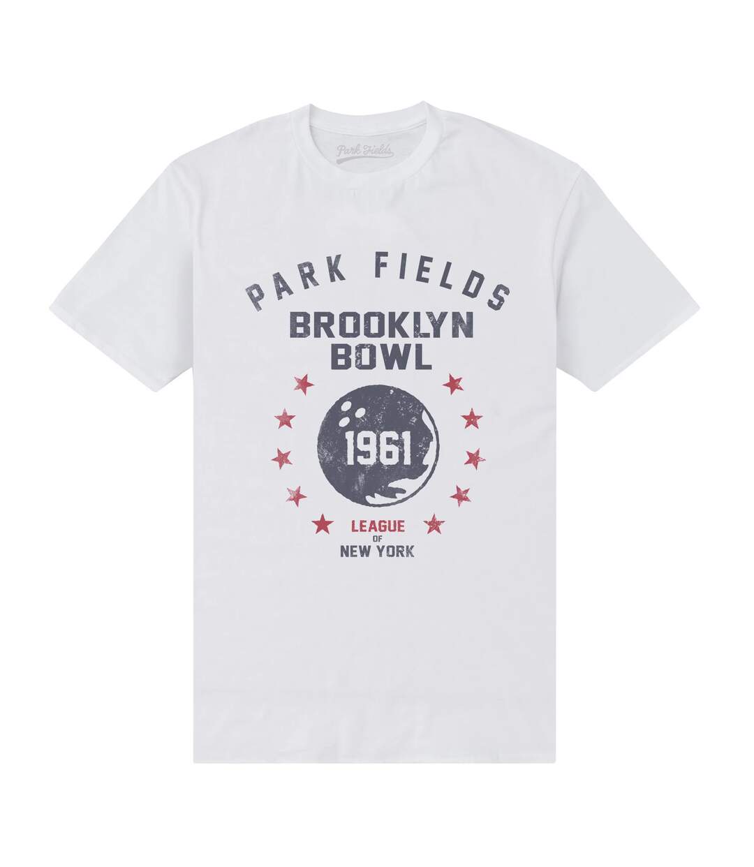 T-shirt brooklyn bowling homme blanc Park Fields-1