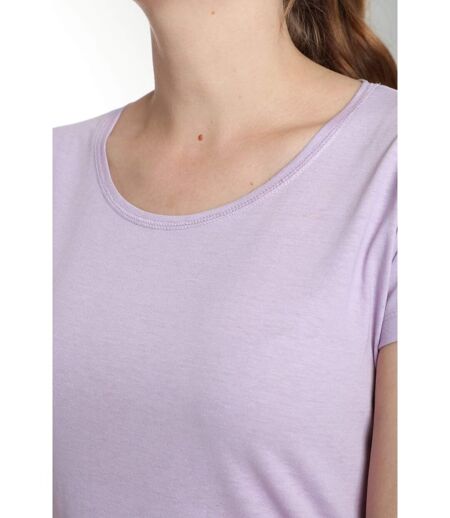 Tee shirt col rond manches courtes femme Marine Orchid Bloom(Violet) | Gerard Pasquier