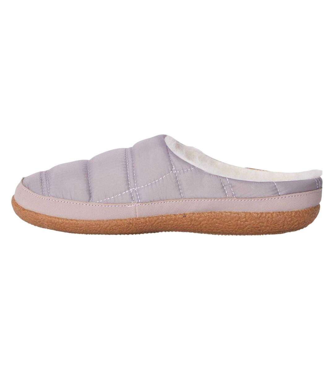 Womens/ladies Quilted Mule Slippers Grey Toms-2