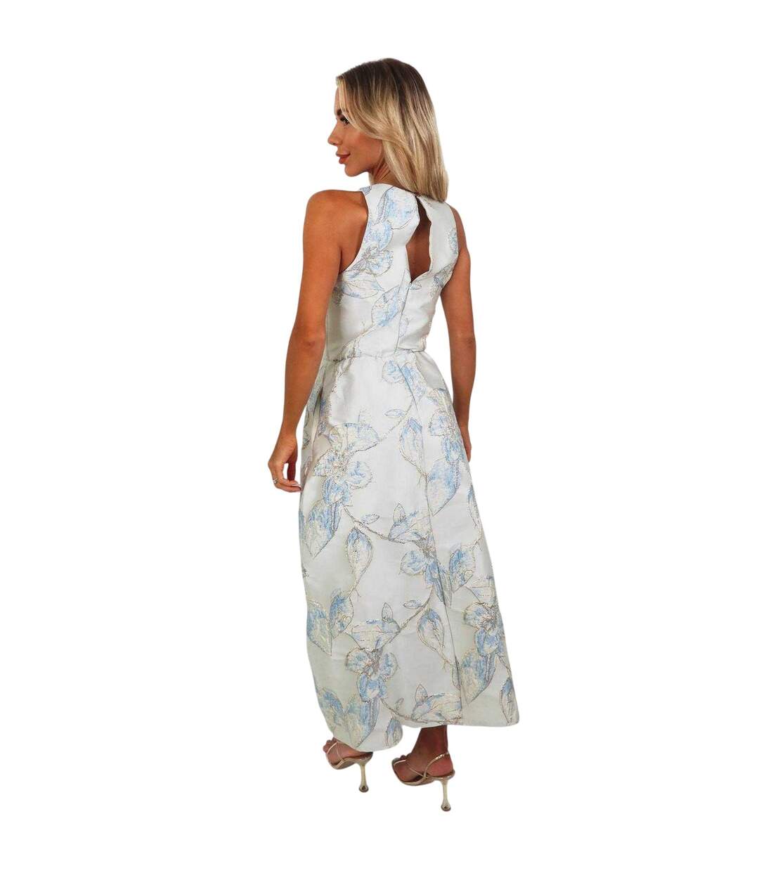 Robe Mi-longue Motif/style Floral Femme Bleu Glacier AX Paris-3