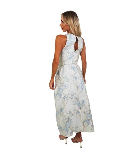 Robe Mi-longue Motif/style Floral Femme Bleu Glacier AX Paris