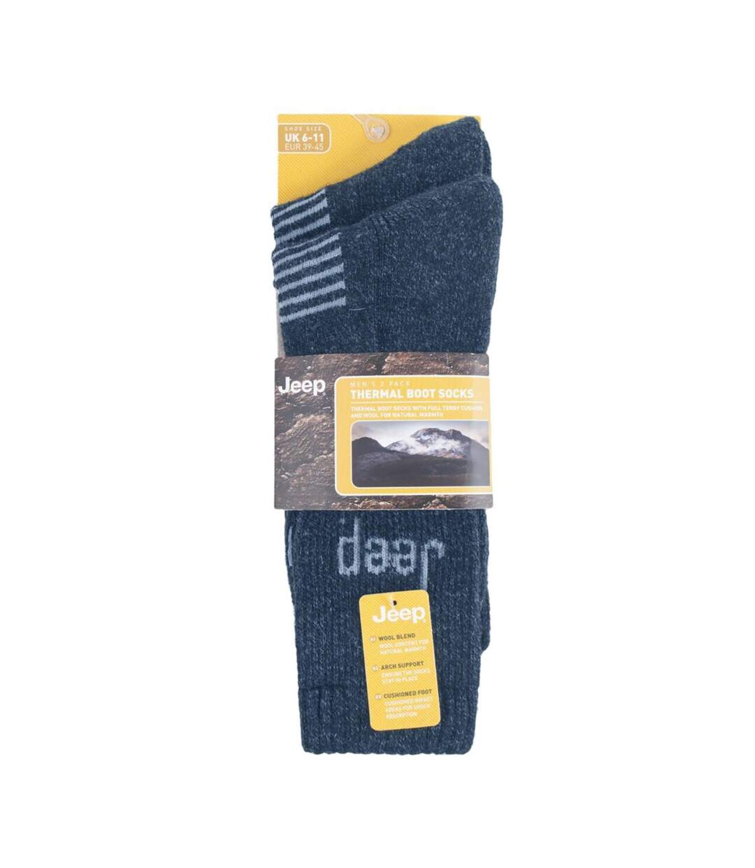2 Pack Men's Wool Mix Boot Socks | Heavy Duty Crew Thermal Outdoor Socks-2