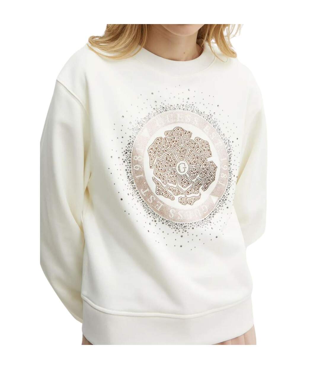 Sweat Motif/style À Pois Femme Écru Guess-3