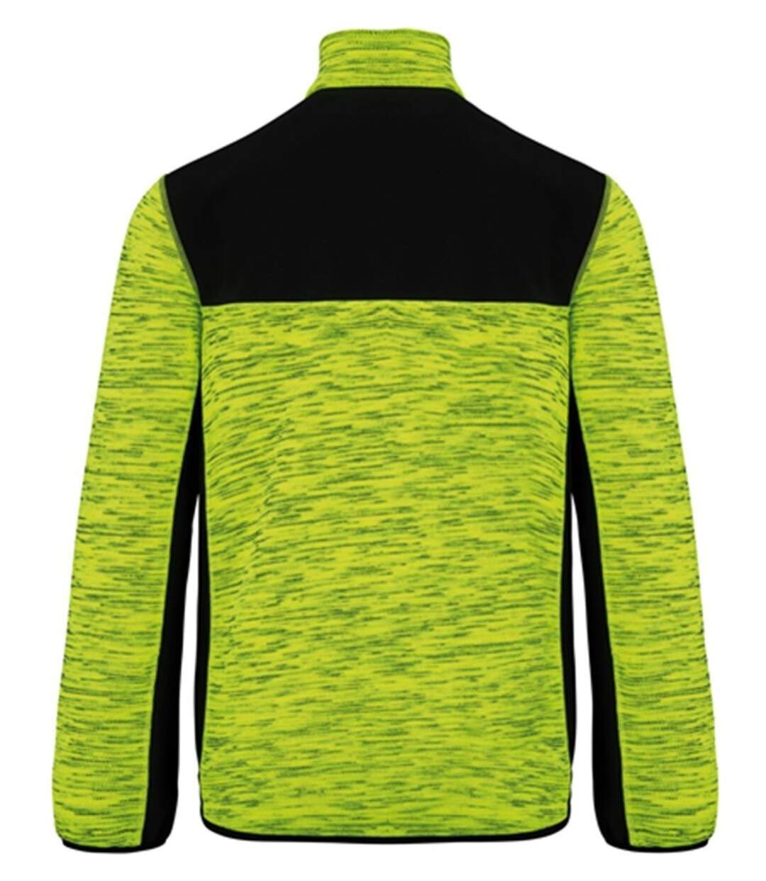 Veste recylée en polytricot - WK9108 - jaune fluo chiné et noir-2