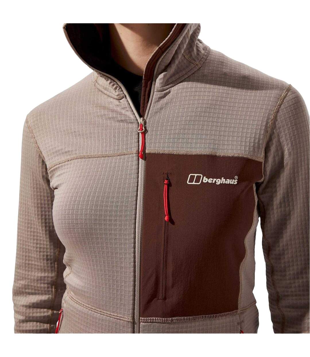Unisex Adult Ridge Hiker Hooded Jacket Taupe Berghaus-4