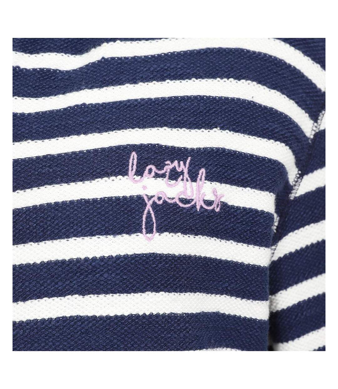 Veste À Capuche Motif/style Rayé Femme Bleu Mer Lazy Jacks-3