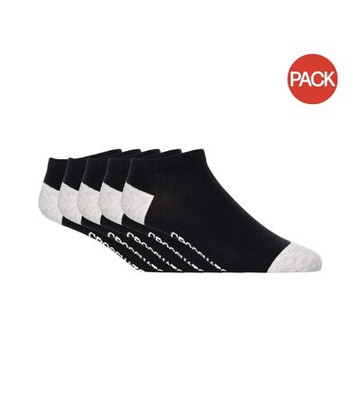 Pack of 5  Mens vitalblack trainer socks  black Crosshatch