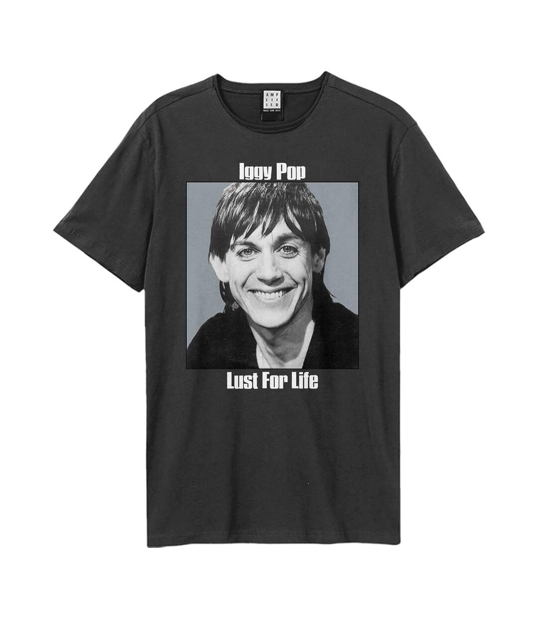 Unisex Adult Lust For Life Iggy Pop T-shirt Charcoal Amplified-1