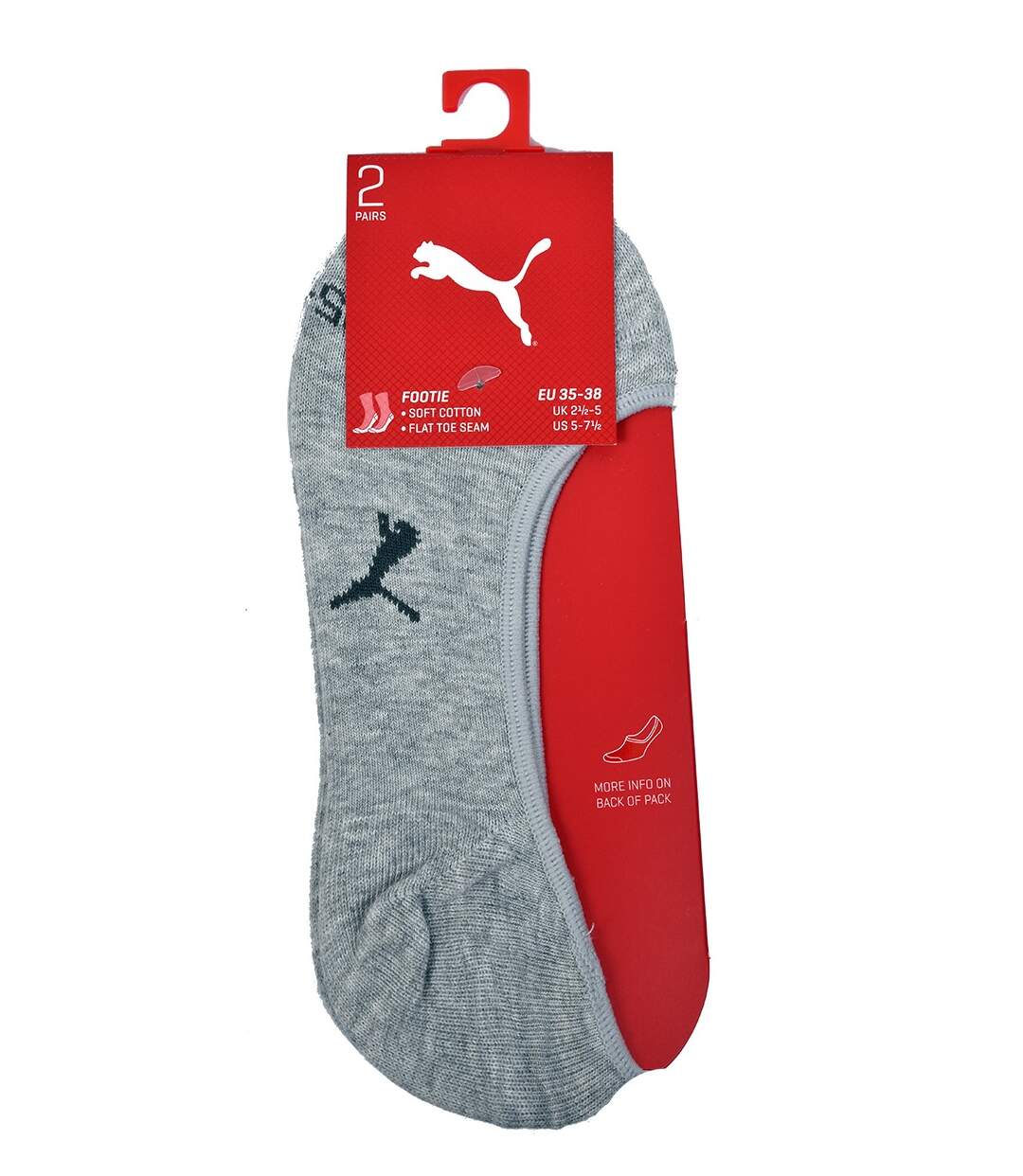 Chaussettes PUMA Socquettes FOOTIES Pack de 2 Paires Gris 032 FOOTIES