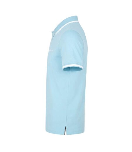 Mens Tipped Polo Shirt Sky Blue Aquascutum