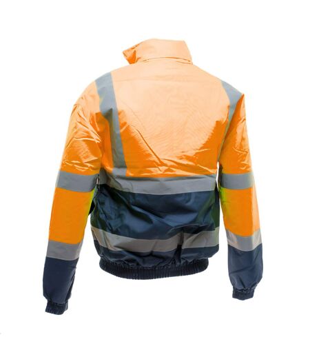 Blouson d´aviateur adulte orange / bleu marine Yoko