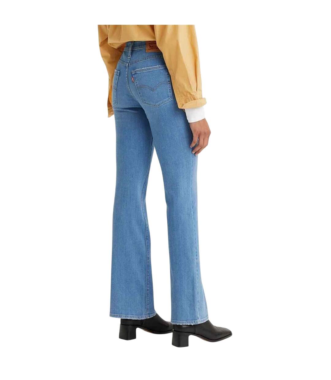 Womens/ladies 725 Tribeca Sun Leather Patch Bootcut Jeans Denim Levis-2