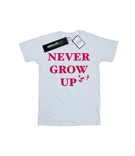 Disney Femme/Ladies Peter Pan Never Grow Up - T-shirt boyfriend en coton (Blanc) - UTBI42465