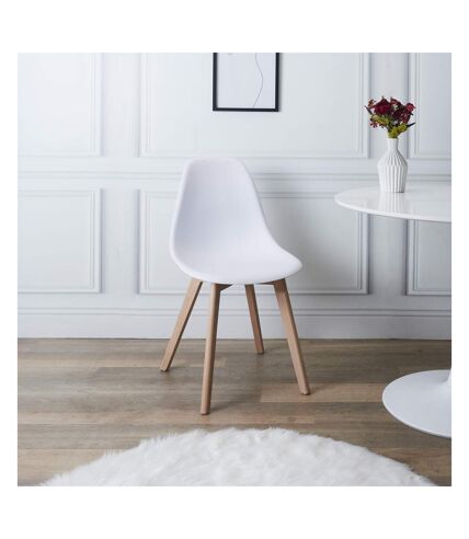 Chaise scandinave coque polypropylène (Lot de 4) Blanc