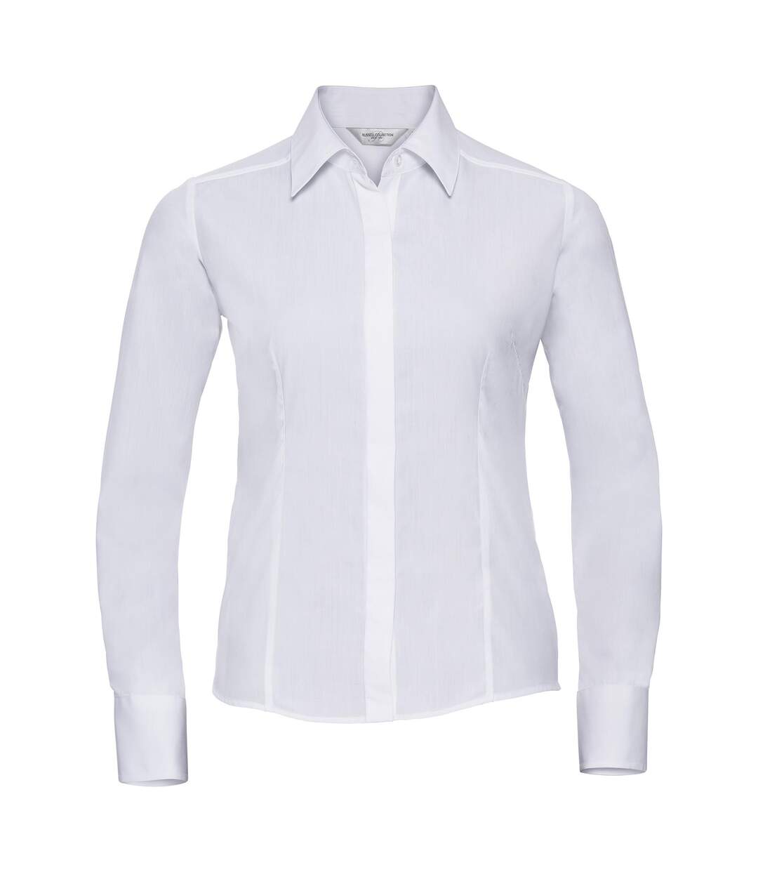 Collection Chemisier À Manches Longues En Popeline Femme Blanc Russell-1
