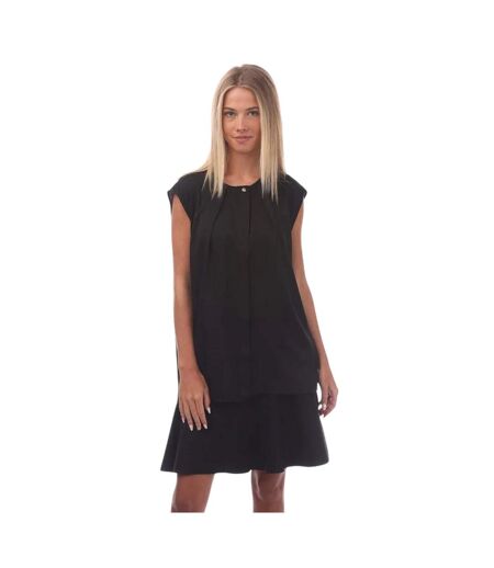 Womens/ladies Silk Sleeveless Blouse Black Boss