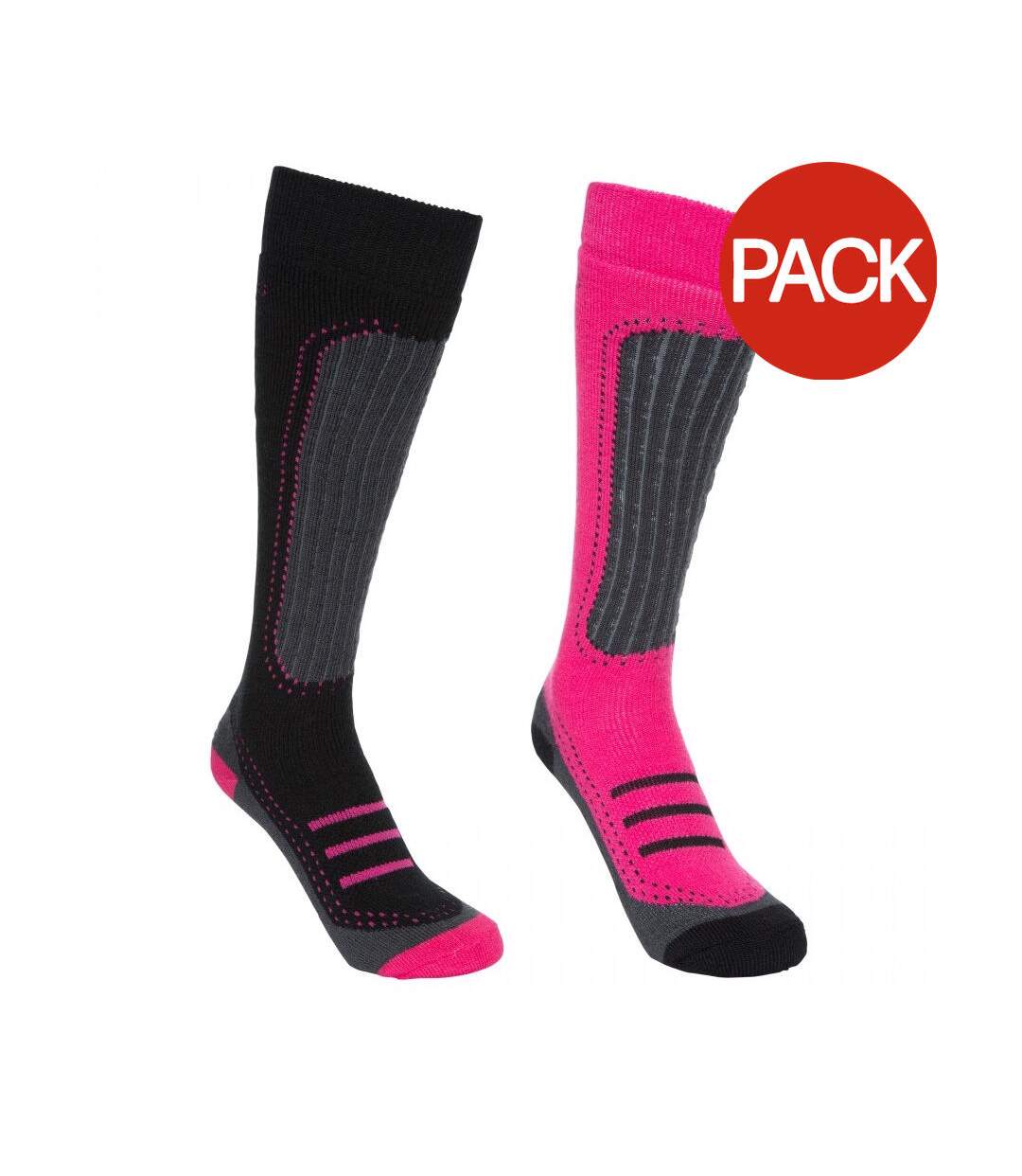 Chaussettes de ski janus femme rose foncé/noir Trespass-1