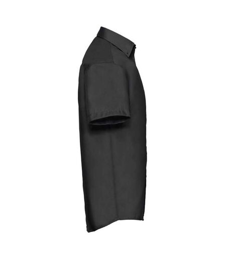 Chemise À Manches Courtes Sans Repassage Homme Noir Russell