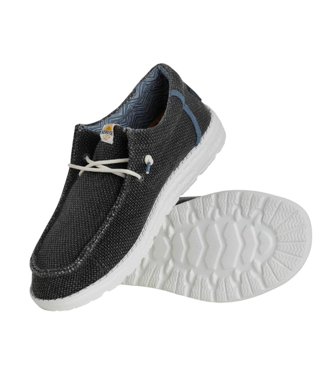 Mens Danio Canvas Slip-on Shoes Navy Weird Fish-4