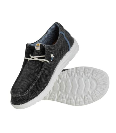 Mens Danio Canvas Slip-on Shoes Navy Weird Fish