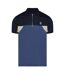 Mens Colour Block Half Zip Regular Polo Shirt Blue C.P. Company-2