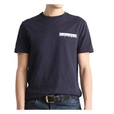 T-shirt Marine Homme Calvin Klein Jeans Chest - L