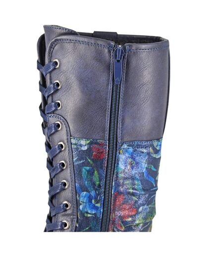 Bottes Mi-mollet Motif/style Floral Femme Bleu Marine Cipriata