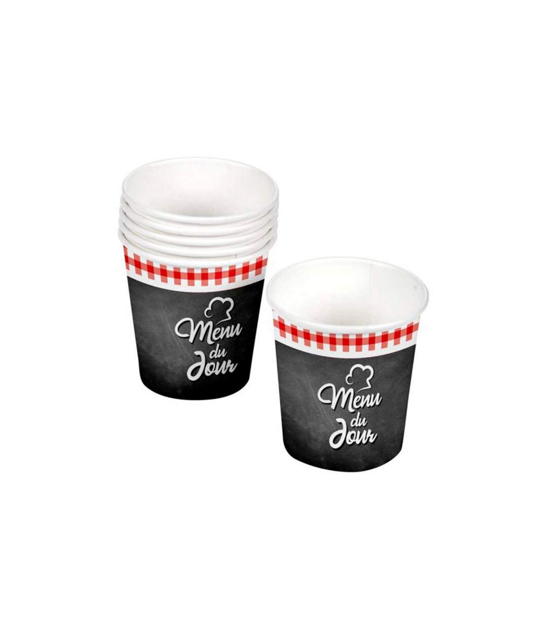 Lot de 10 Gobelets en Carton Menu du Jour 23cl Noir-1
