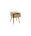 Table de chevet Bali avec 1 tiroir en rotin et panneaux de particules - Beige-4