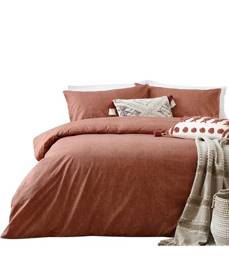 Claybourne duvet cover set pecan The Linen Yard