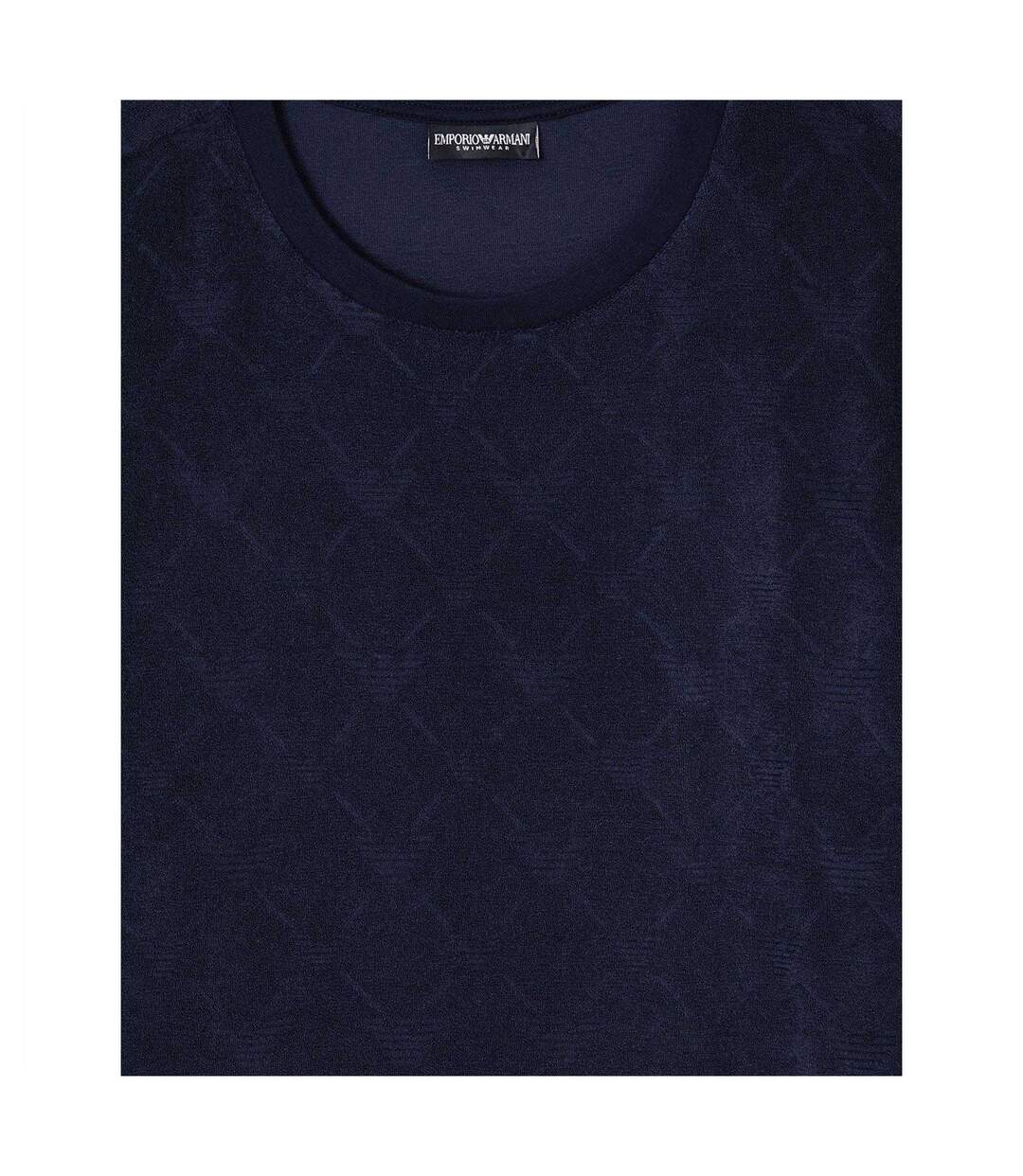 Mens Diamond Jacquard T-shirt Navy Emporio Armani EA7-3