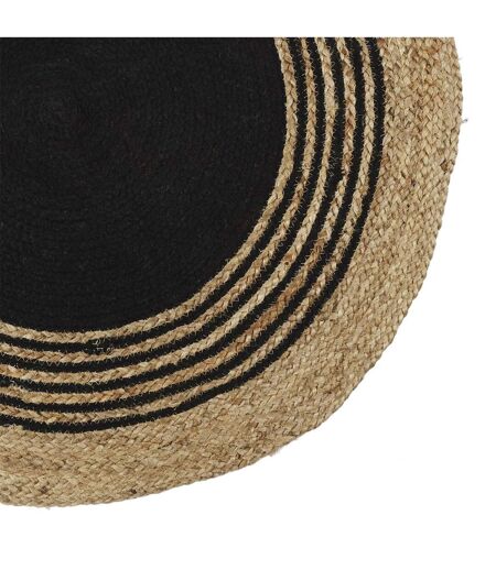 Tapis Rond Déco en Jute Limo 90cm Noir