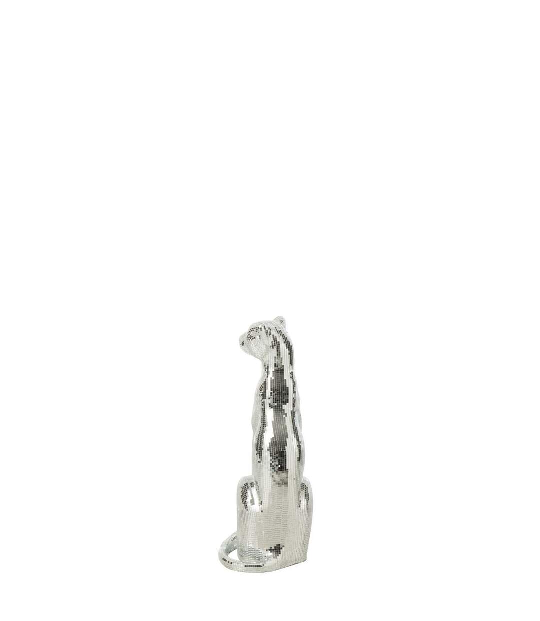Statue Déco Léopard Disco 62cm Argent-4