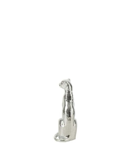 Statue Déco Léopard Disco 62cm Argent