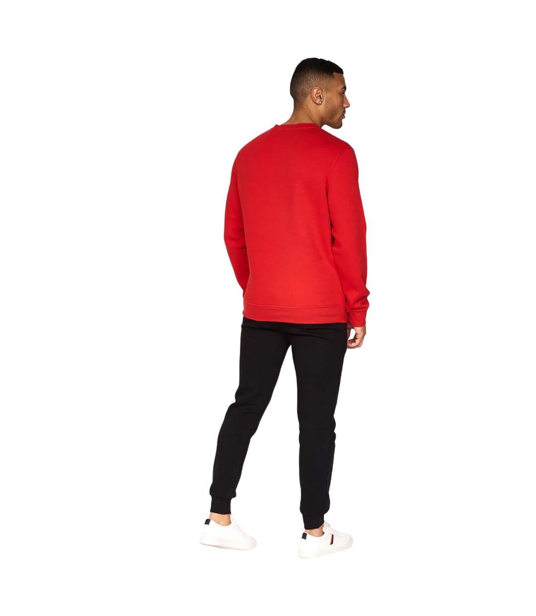 Pack of 2  Mens traymax crew neck sweatshirt  red/charcoal Crosshatch-4