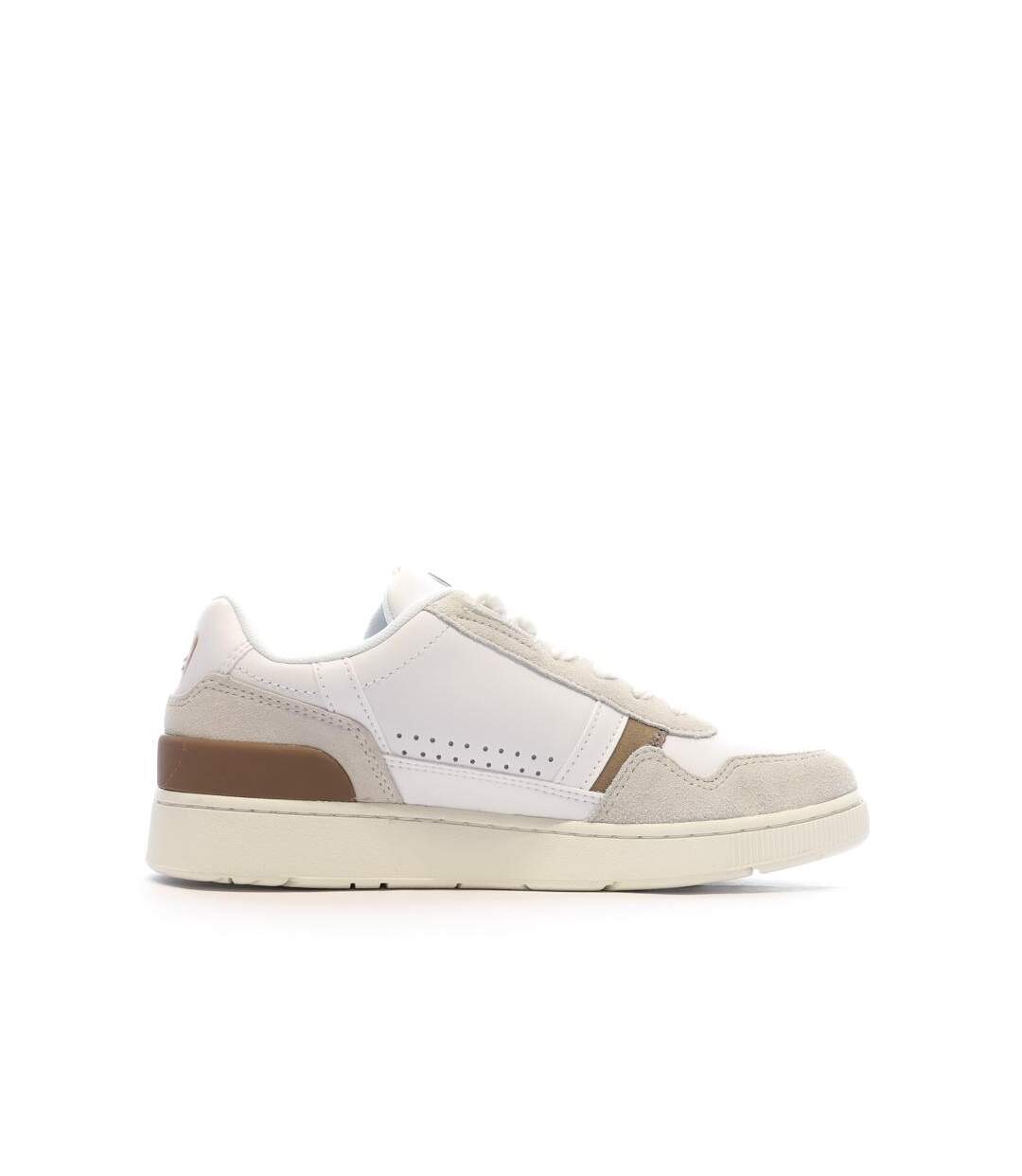 Baskets blanches/marron femme lacoste 43sfa0009-2
