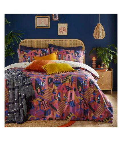 Eivissa abstract duvet cover set magenta Furn