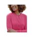 Womens/ladies Plain Cashmere Crew Neck Classic Cardigan Bright Pink WoolOvers-3
