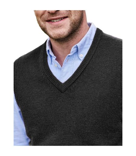 Mens V Neck Sleeveless Pullover Black WoolOvers