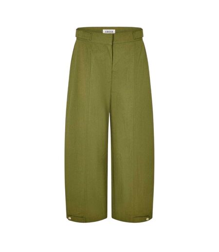 Womens/ladies Bianca Wide Leg Trousers Grape Leaf Edited