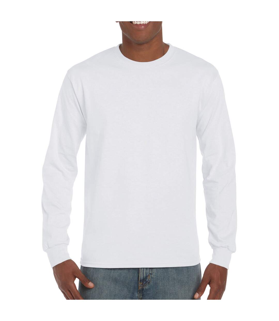 T-shirt manches longues hammer homme blanc Gildan-4