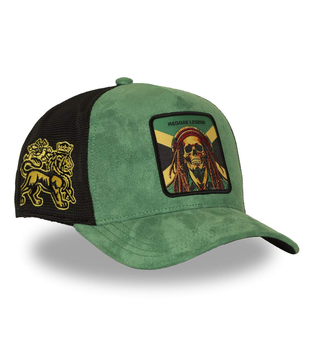 Casquette trucker en suédine avec filet et patch Reggae Legend Capslab-4