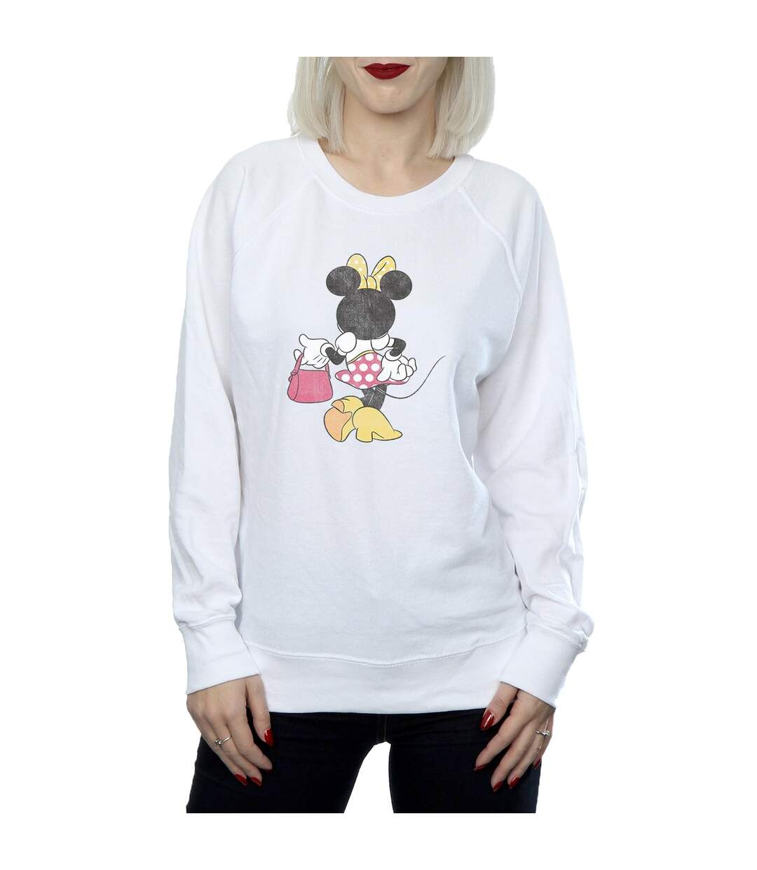 Disney - Sweat MINNIE MOUSE BACK POSE - Femme (Blanc) - UTBI8983-2