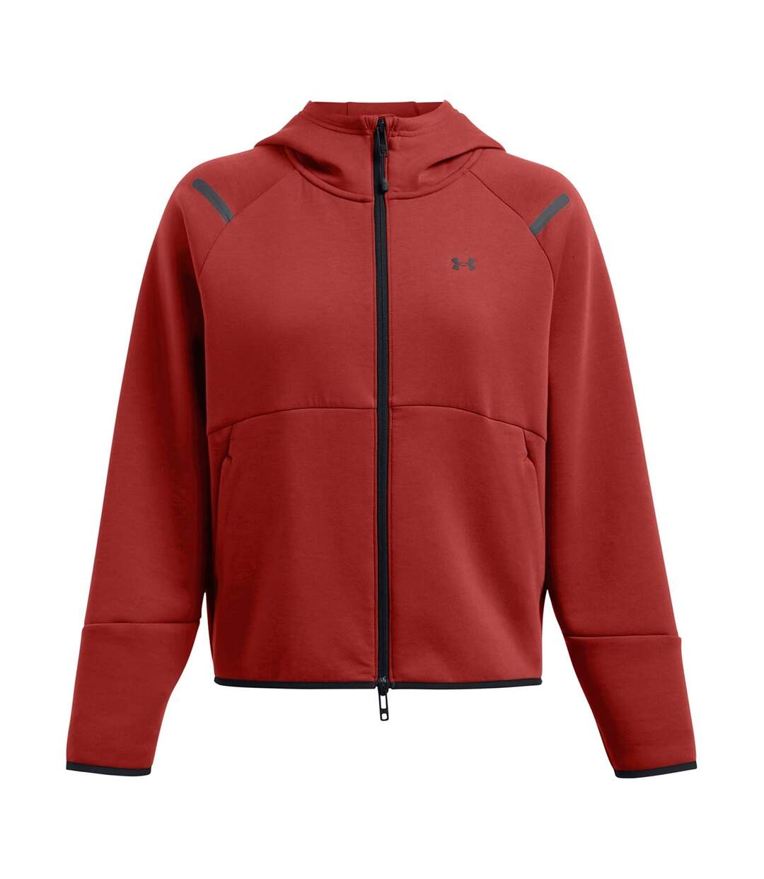 Womens/ladies Unstoppable Two Tone Sweat Jacket Orange Under Armour-2