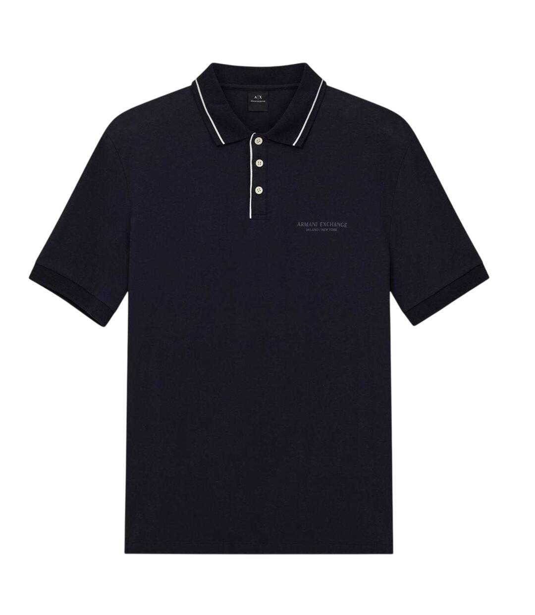Polo Motif/style Rayure Contrastée Sur Bord Homme Bleu Marine Sombre Armani Exchange-2