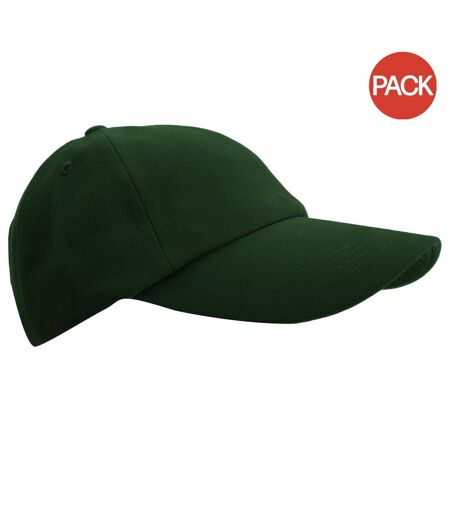 Lot de 2  casquettes unies adulte vert forêt Result