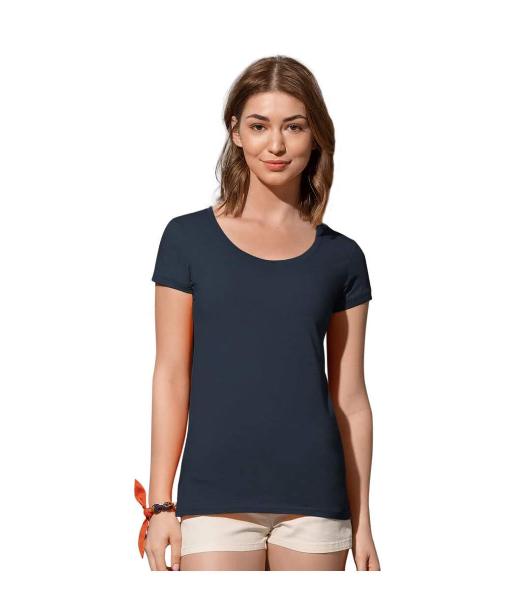 T-shirt Megan Femme Bleu Foncé Stedman-1