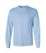 Gildan Mens Plain Crew Neck Ultra Cotton Long Sleeve T-Shirt (Light Blue) - UTBC477