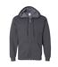 Gildan Heavy Blend Unisex Adult Full Zip Hooded Sweatshirt Top (Dark Heather) - UTBC471